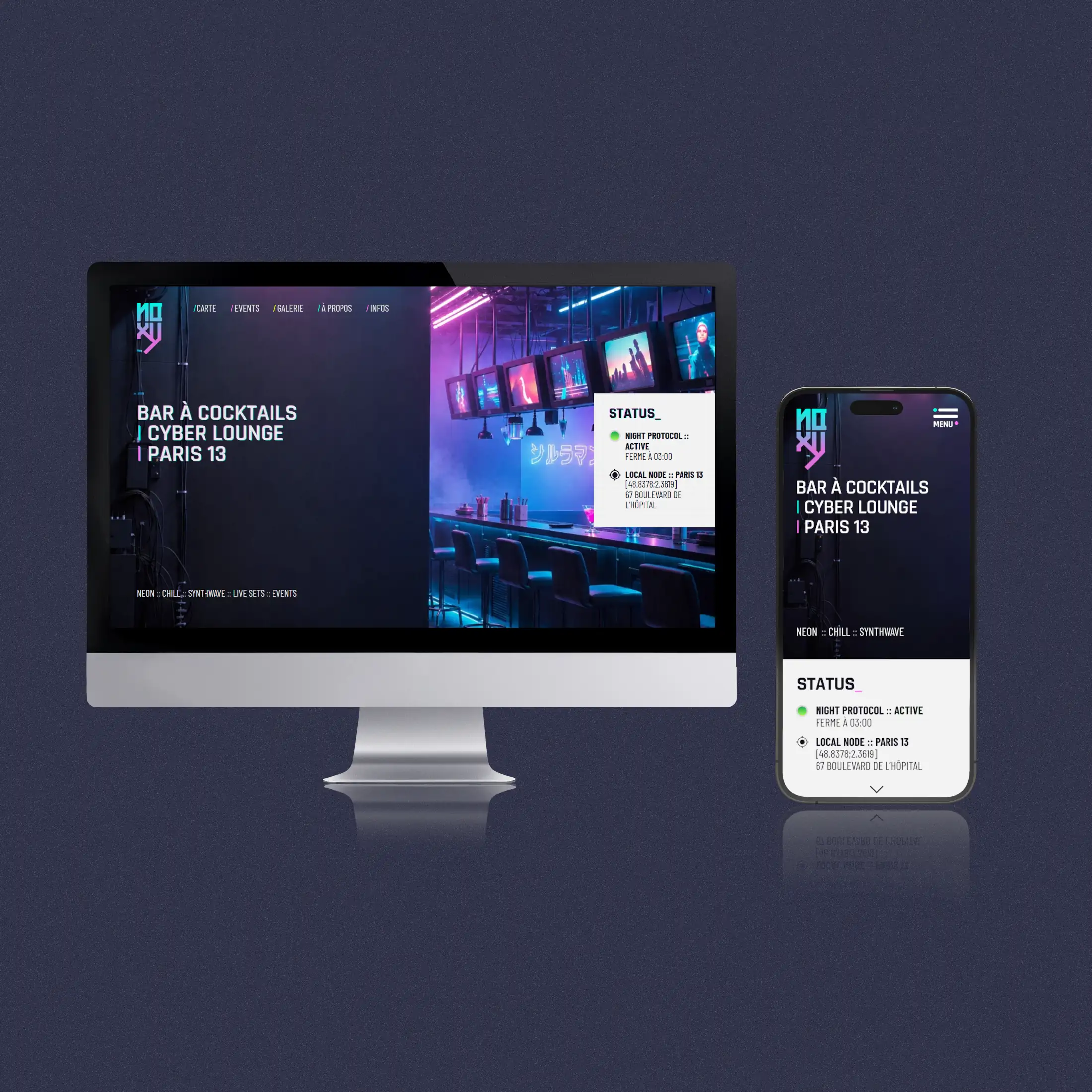 Site web du bar Noxy