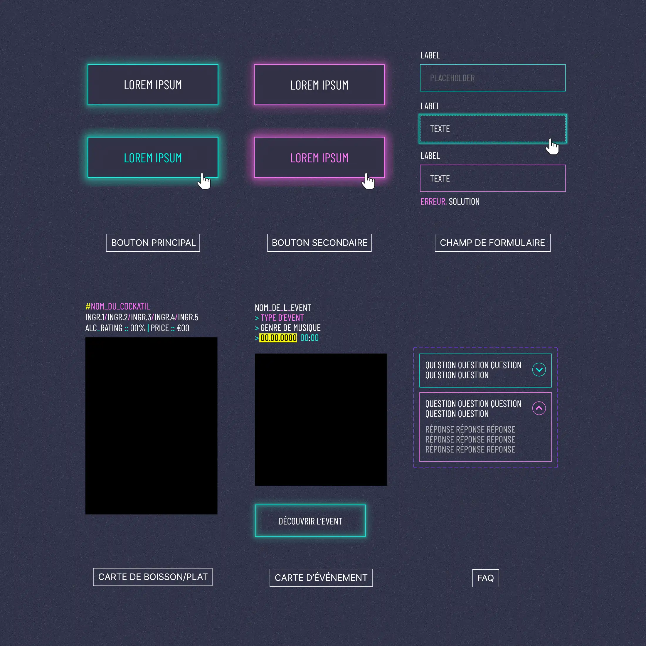 Design system du site Noxy