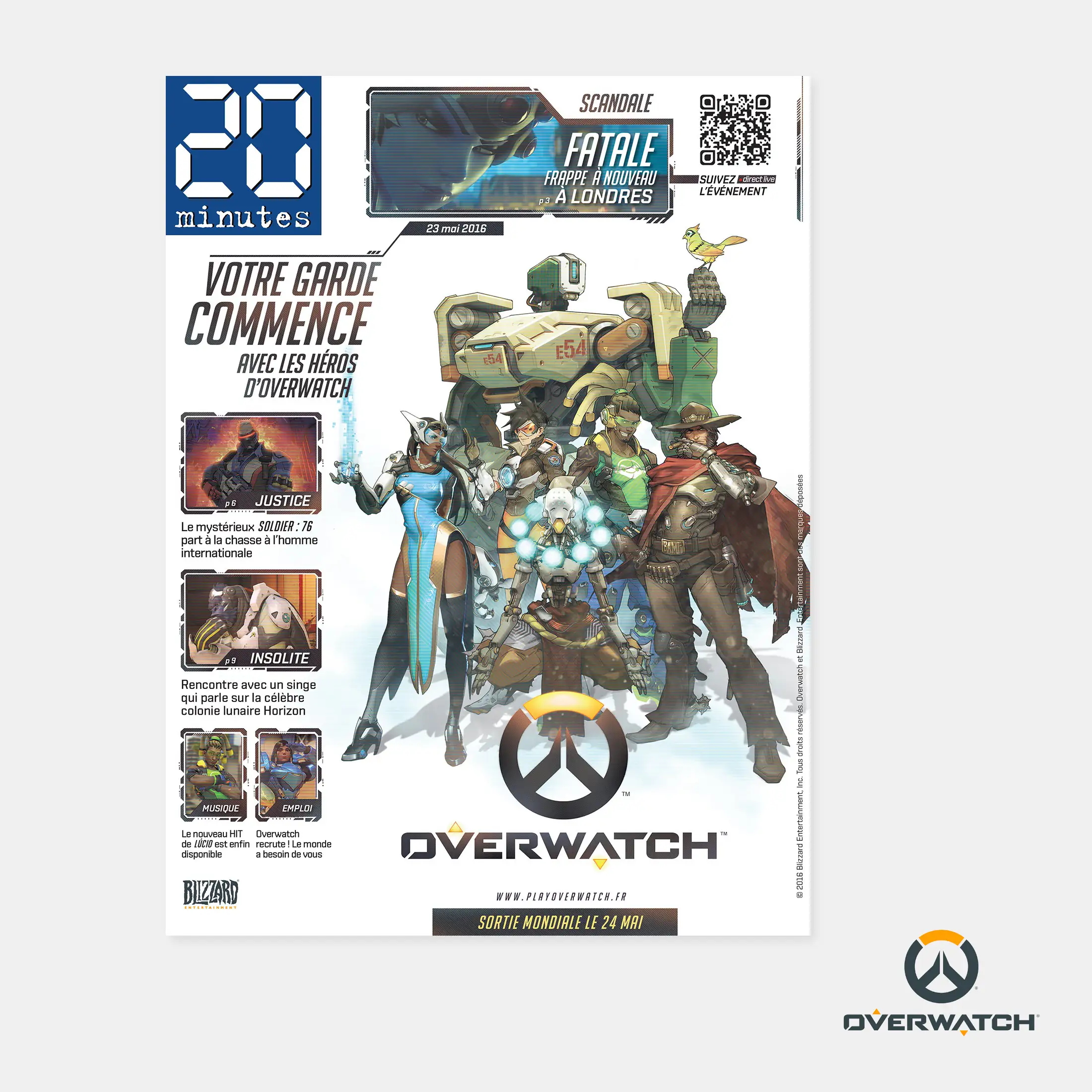 Publicité presse pour le jeu vidéo Overwatch
