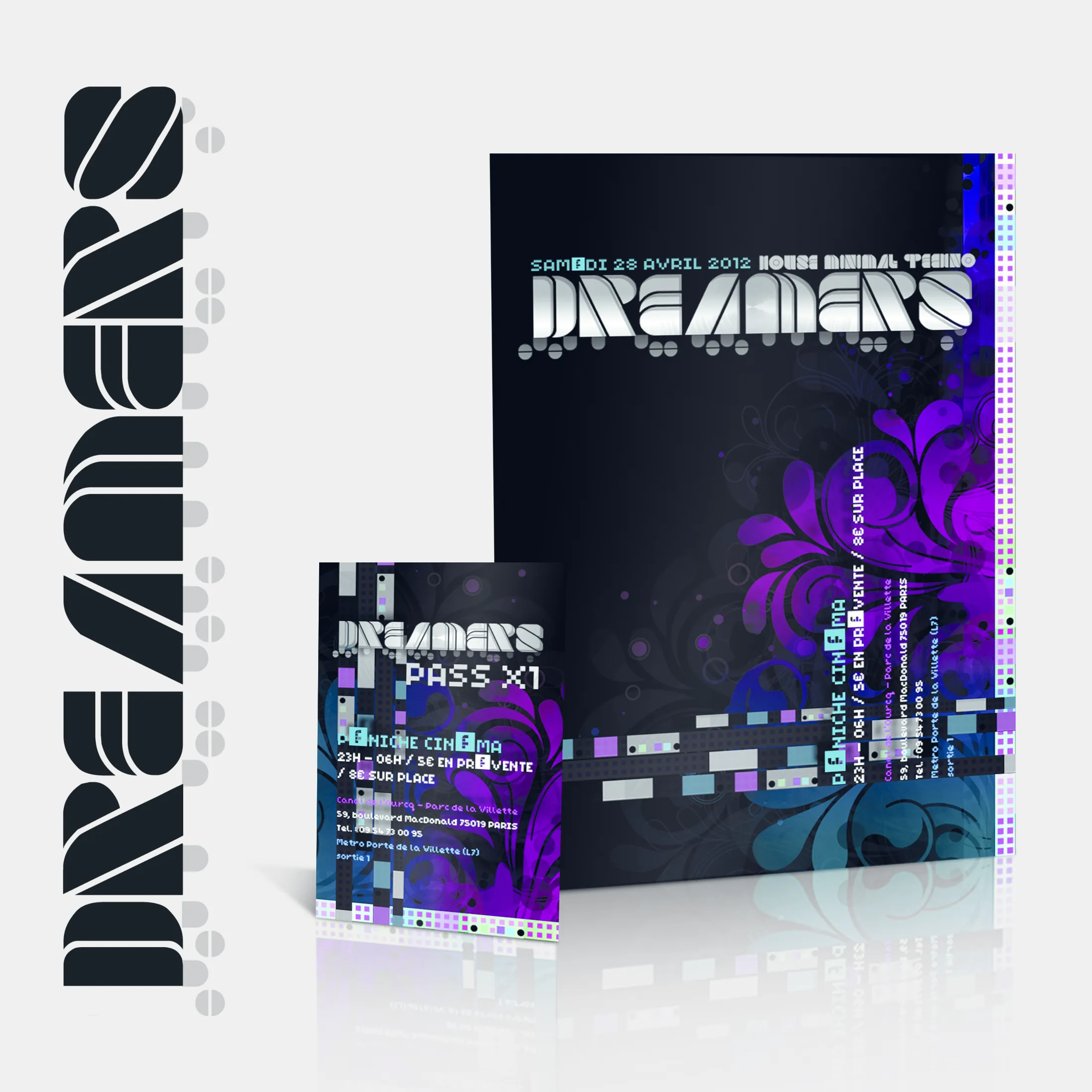 Flyer et carte pass pour la soirée Dreamers