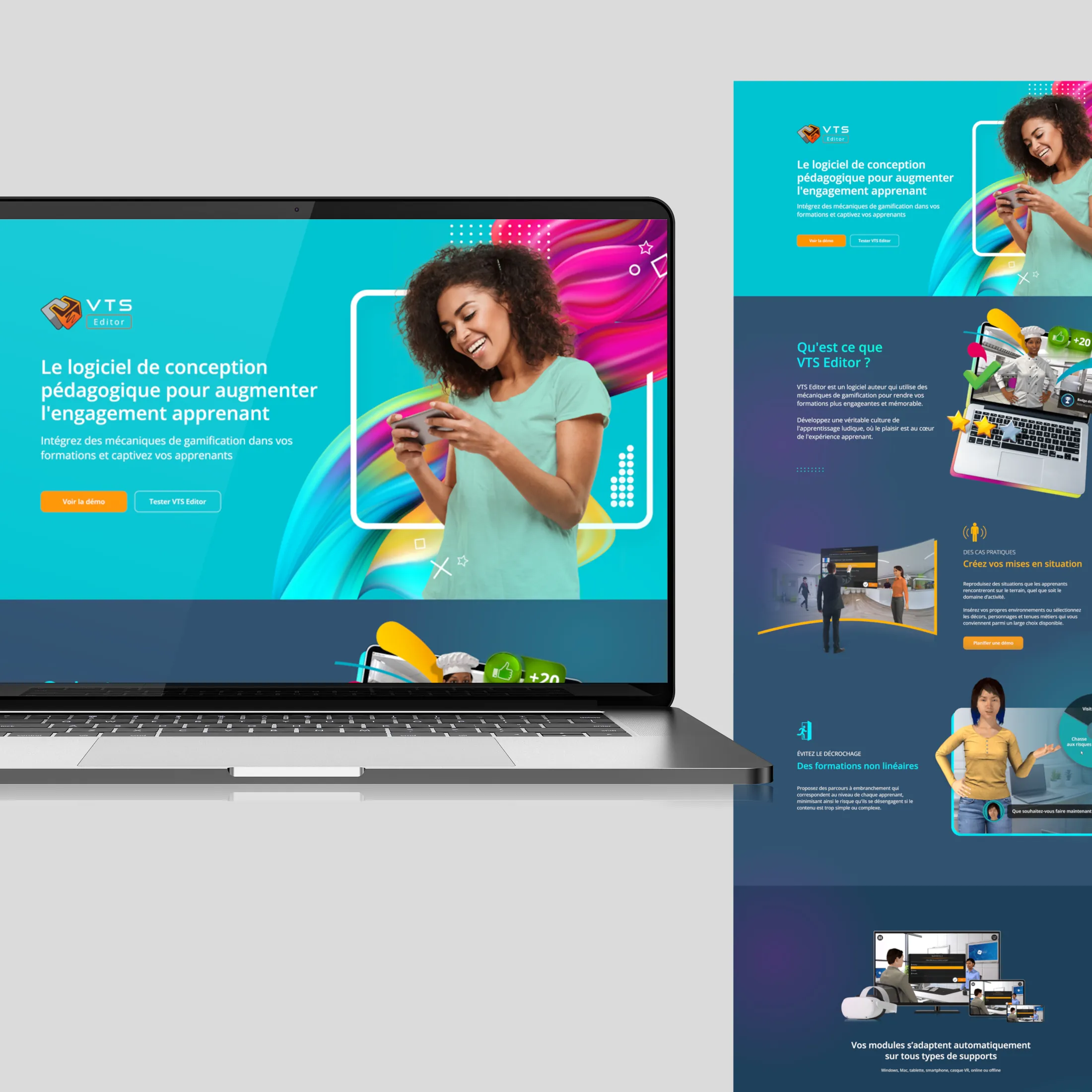 Landing page pour le logiciel VTS Editor